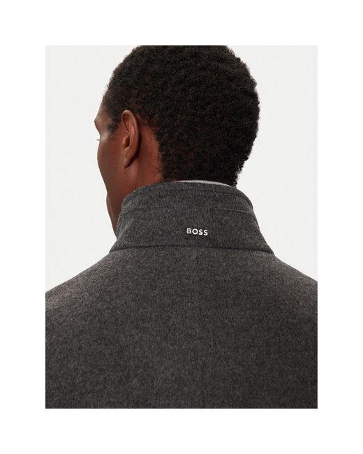 Boss Wollmantel H-Hyde 50525764 Slim Fit in Black für Herren