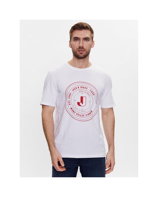 Jack & Jones T-Shirt Vibes 12233612 Weiß Standard Fit in White für Herren