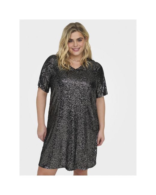 Only Carmakoma Black Coctailkleid Sparkly 15308045 Regular Fit