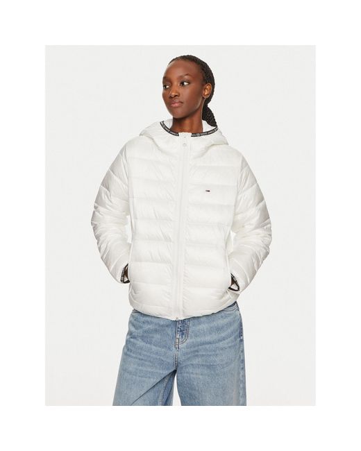 Tommy Hilfiger White Daunenjacke Tape Dw0Dw18308 Weiß Regular Fit