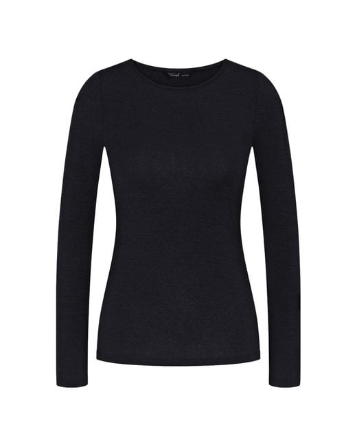 Triumph Black Pyjama-T-Shirt Beauty Layers 10225656 Slim Fit