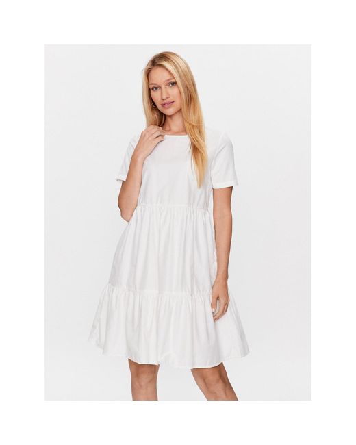 Noisy May White Kleid Für Den Alltag Loone 27025216 Weiß Relaxed Fit