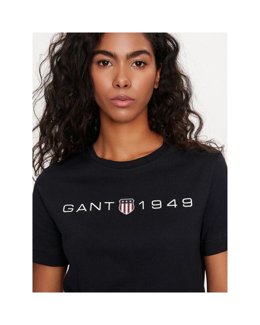 Gant Black T-Shirt Archive Shield 4200753 Regular Fit