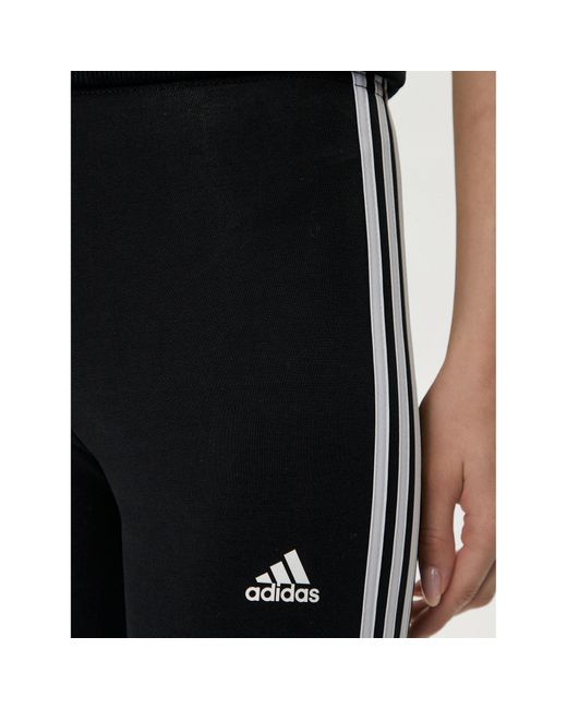 Adidas Black Leggings Essentials 3-Stripes High-Waisted Single Jersey Leggings Ic7151