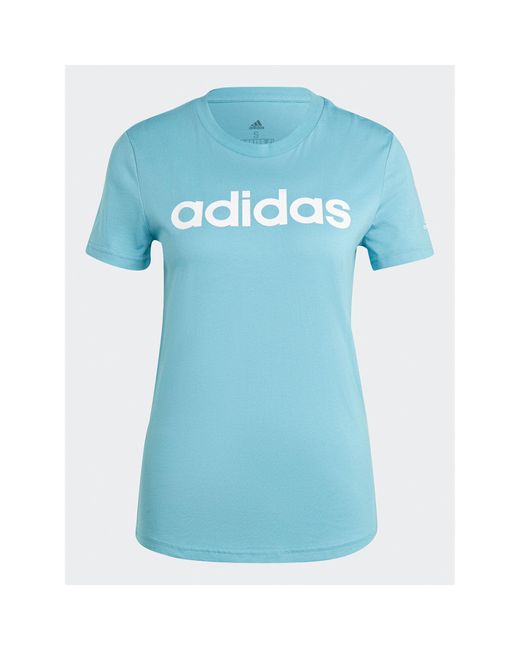 Adidas Blue T-Shirt Essentials Slim Logo T-Shirt Ic0629 Slim Fit