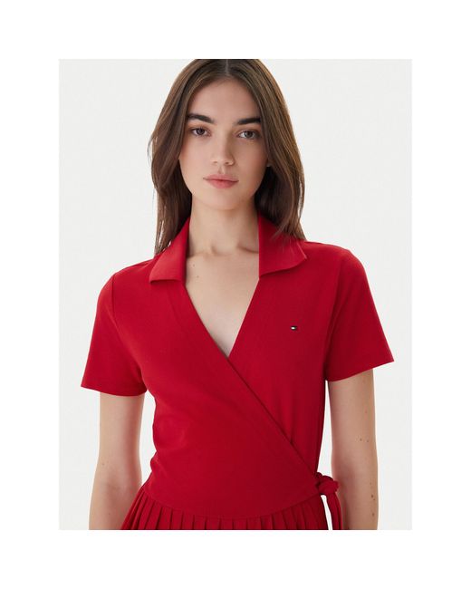 Tommy Hilfiger Red Kleid Für Den Alltag 1985 Ww0Ww45733 Regular Fit