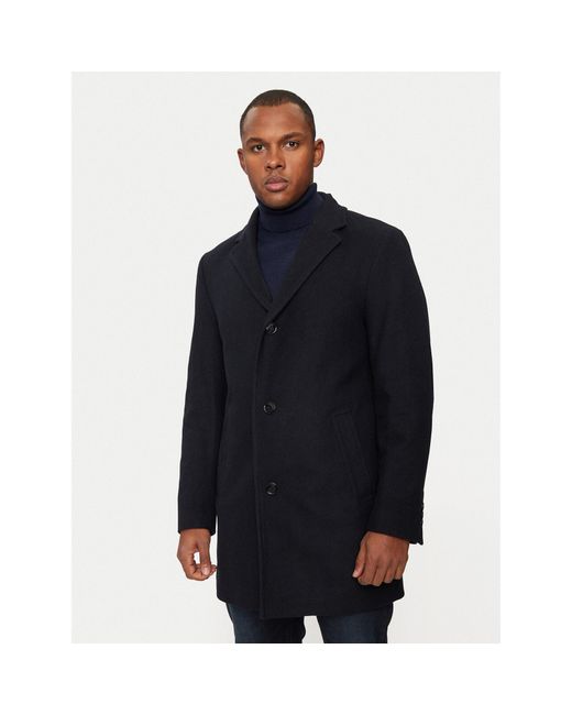 Hechter Paris Wollmantel 45014 142270 Regular Fit in Blue für Herren