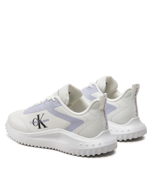 Calvin Klein White Sneakers Eva Runner Low Lace Mix Ml Wn Yw0Yw01442 Weiß