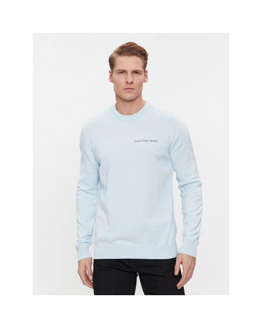 Calvin Klein Pullover Institutional Essentials Sweater J30J324974 Regular Fit in Blue für Herren