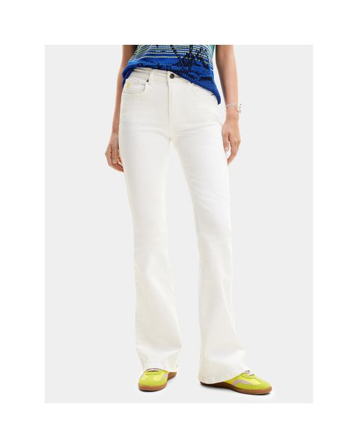 Desigual White Jeans Ohio 24Swdd25 Weiß Flare Fit