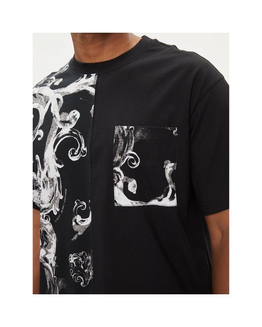 Versace T-Shirt 76Gah611 Regular Fit in Black für Herren
