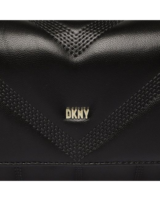 DKNY Black Handtasche becca md flap should r313bw79 blk/gold bgd