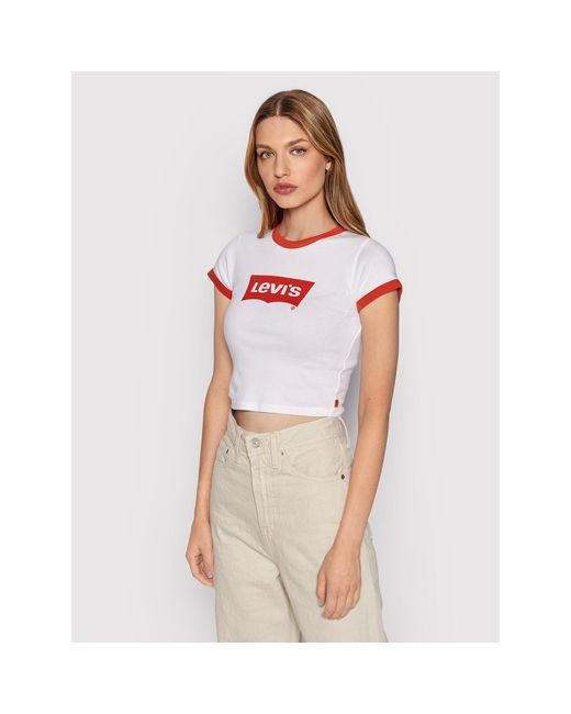 Levi's White T-Shirt Graphic Ringer A3523-0004 Weiß Regular Fit