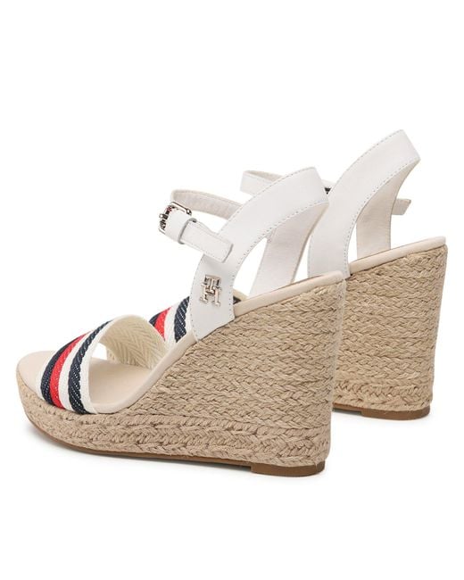 Tommy Hilfiger Multicolor Espadrilles Corporate Wedge Fw0Fw07086 Weiß