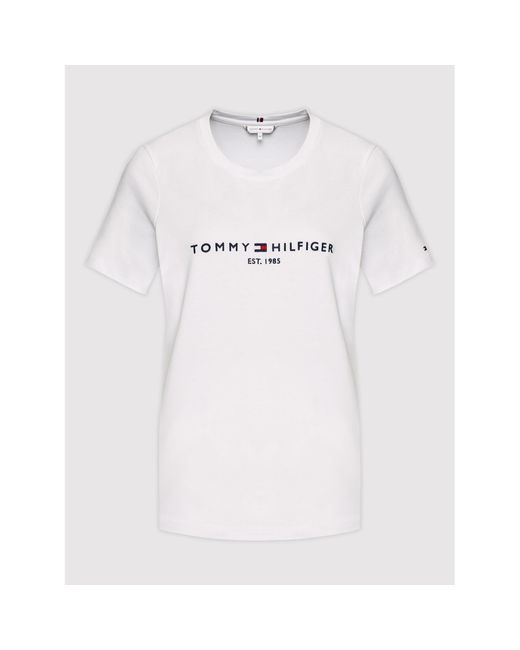 Tommy Hilfiger White T-Shirt Heritage C-Nk Ww0Ww31999 Weiß Regular Fit