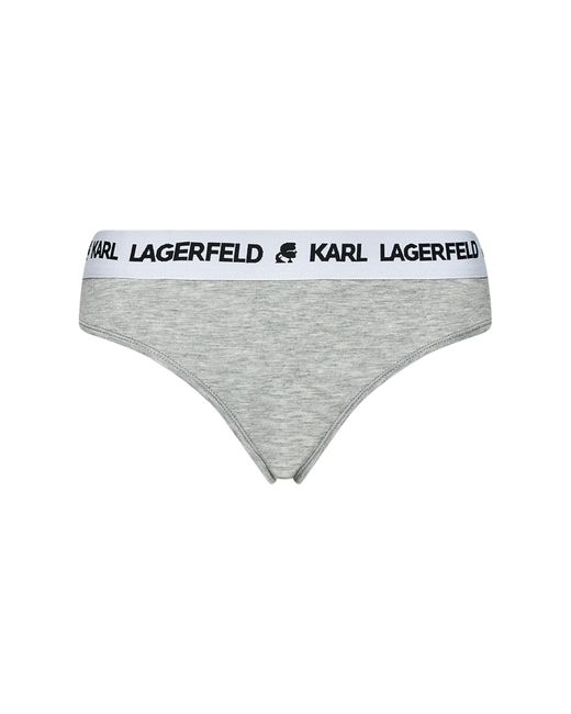 Karl Lagerfeld Gray Klassischer Damenslip Logo Hipsters 211W2106