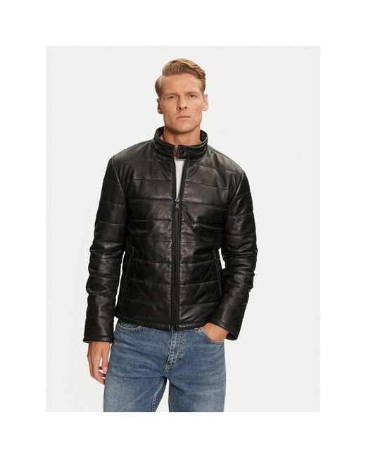 Joop! Lederjacke 15 Stepo 80000646 Regular Fit in Black für Herren