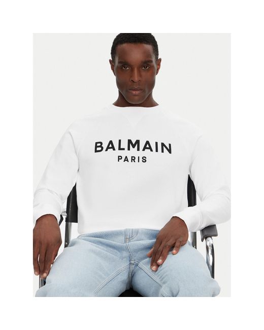 Balmain Sweatshirt Dh1Jq005Bb65 Regular Fit in White für Herren