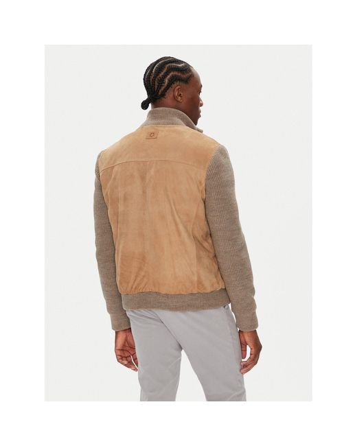 Milestone Lederjacke Msnicolas 531628 60690 Regular Fit in Natural für Herren