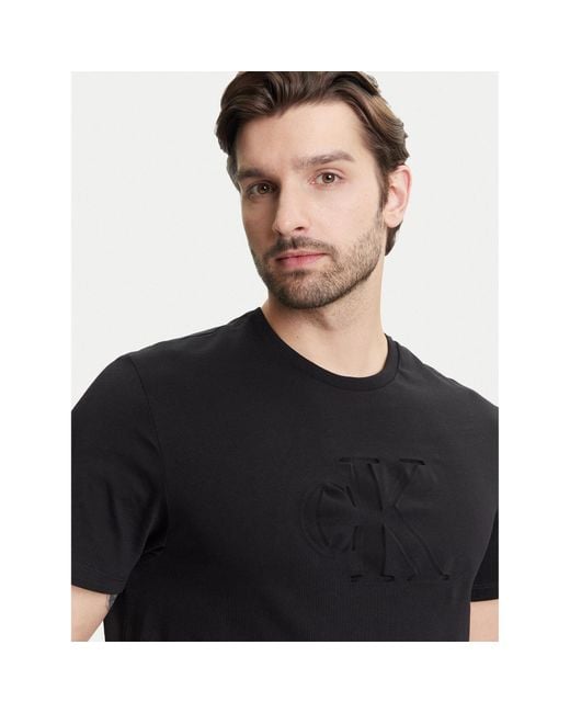 Calvin Klein T-Shirt Deboss Mono Graphic Lv04Rc824G Regular Fit in Black für Herren
