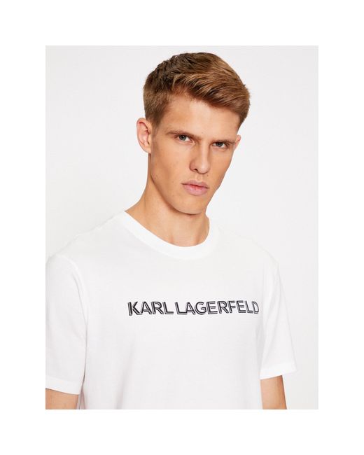 Karl Lagerfeld Pyjama Printed Pj T-Shirt Set 225M2100 Weiß Regular Fit in Gray für Herren