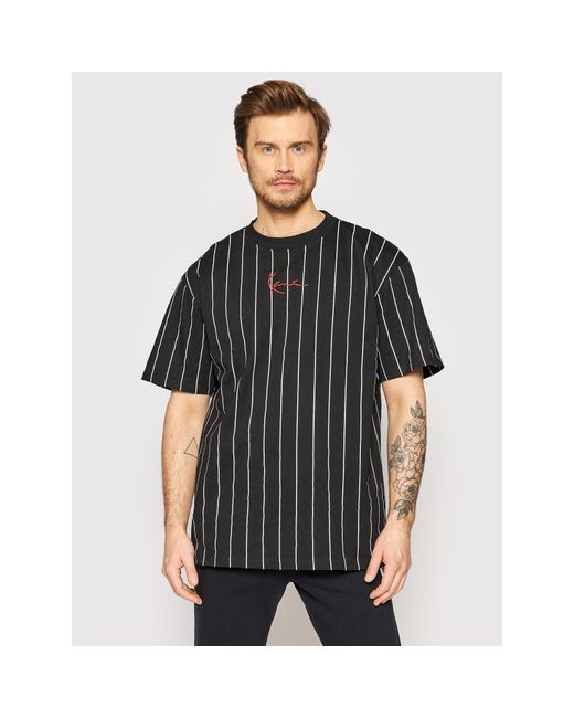 Karlkani T-Shirt Signature Pinstripe 6030153 Regular Fit in Black für Herren