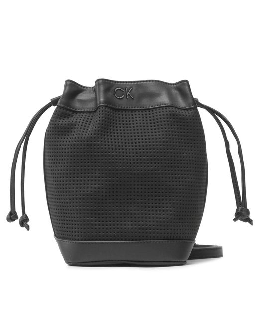 Calvin Klein Black Handtasche re-lock drawstring bag sm perf k60k610636 bax
