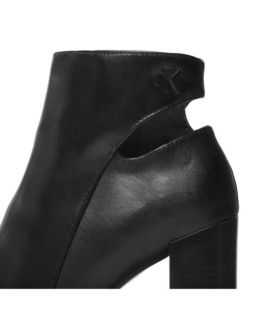 Calvin Klein Black Stiefeletten Heel Zip Boot Lth Yw0Yw01070