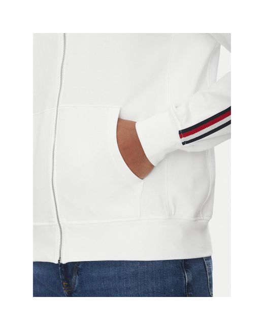 Tommy Hilfiger Sweatshirt Global Stripe Mw0Mw38686 Regular Fit in White für Herren