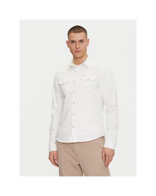 Guess Hemd M5Gh55 D5Nw1 Regular Fit in White für Herren
