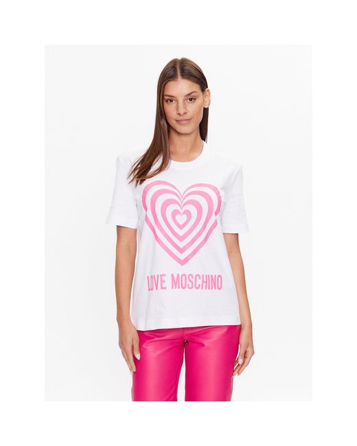 Love Moschino White T-Shirt W4H0637M 3876 Weiß Regular Fit