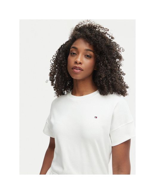 Tommy Hilfiger White Kleid Für Den Alltag Ww0Ww51148 Regular Fit