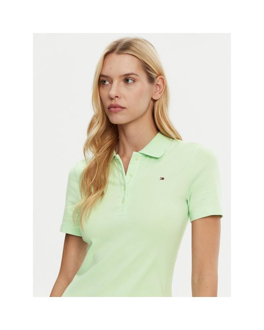 Tommy Hilfiger Green Kleid Für Den Alltag Ww0Ww43228 Slim Fit