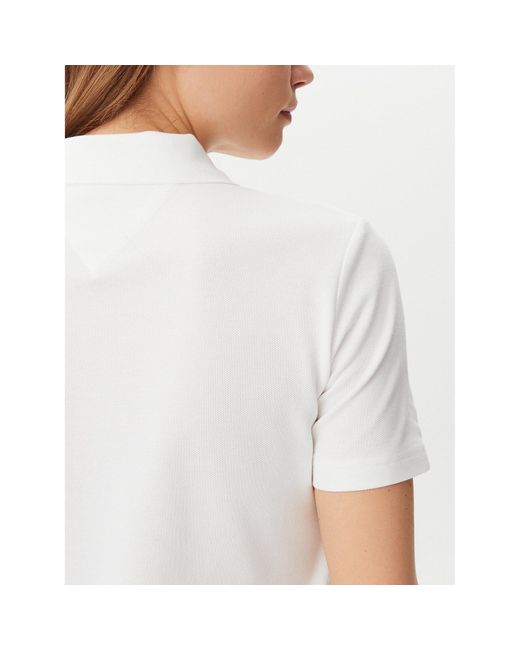 Tommy Hilfiger White Kleid Für Den Alltag Badge Dw0Dw20302 Regular Fit