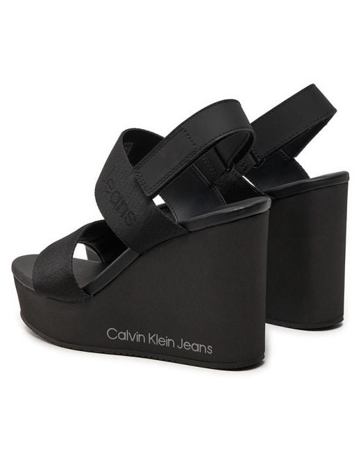 Calvin Klein Black Sandalen Wedge Sandal Webbing