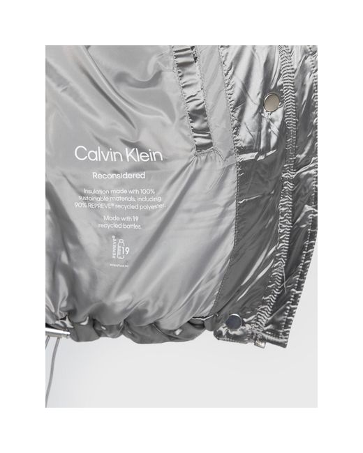 Calvin Klein White Winterjacke High Shine Metallic K20K204688 Regular Fit