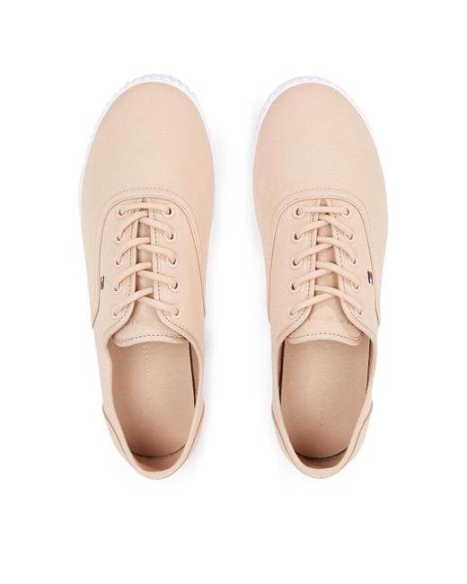 Tommy Hilfiger Pink Sneakers Aus Stoff Canvas Lace Up Sneaker Fw0Fw07805