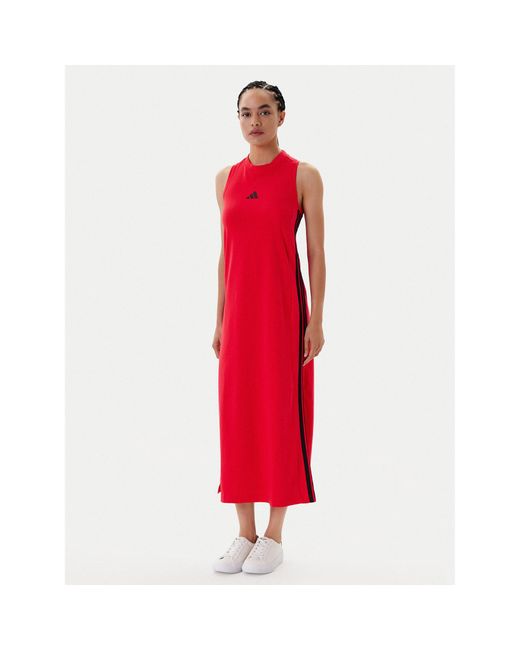 Adidas Red Kleid Für Den Alltag Essentials 3-Stripes Je1206 Regular Fit