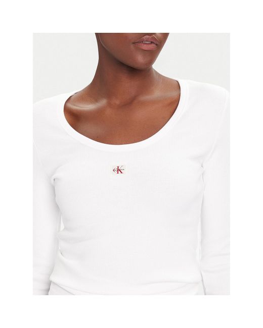 Calvin Klein White Bluse Lv047D218G Slim Fit