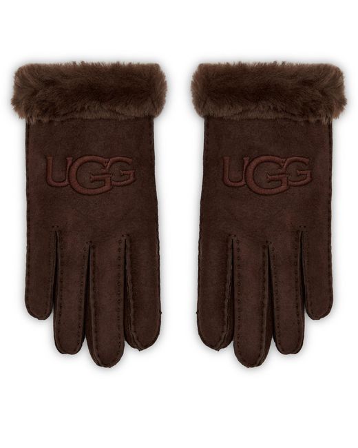 Ugg Brown Damenhandschuhe W Sheepskin Embroider Glove 20931
