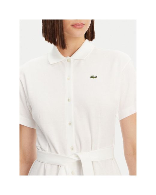 Lacoste White Hemdkleid Ef9621 Regular Fit