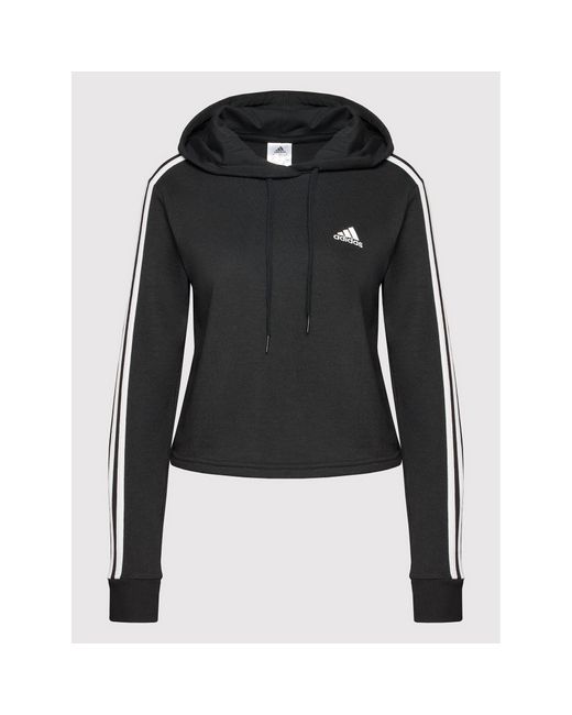 Adidas Black Sweatshirt Essentias 3-Stripes Gm5582 Loose Fit