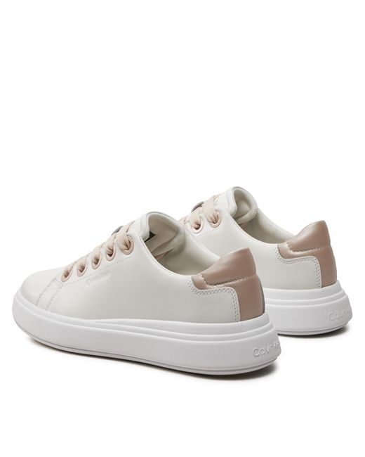 Calvin Klein White Sneakers Cupsole Lace Up Lth Hw0Hw02085 Weiß