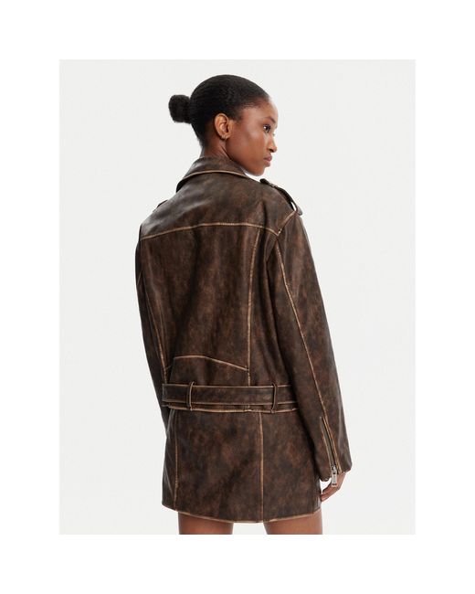 Guess Brown Jacke Aus Kunstleder W5Yl04 Whdi0 Regular Fit