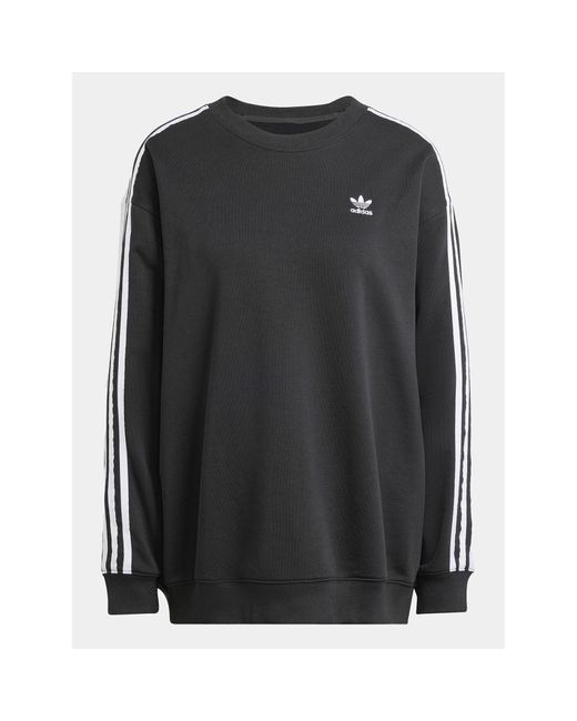 Adidas Black Sweatshirt 3-Stripes Iu2423 Oversize