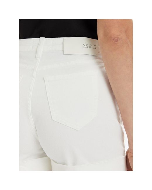 ViCOLO White Jeansshorts Db5058 Weiß Slim Fit
