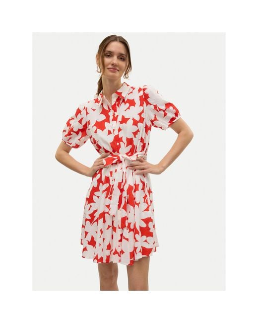 Vero Moda Red Hemdkleid Dicthe 10303728 Regular Fit