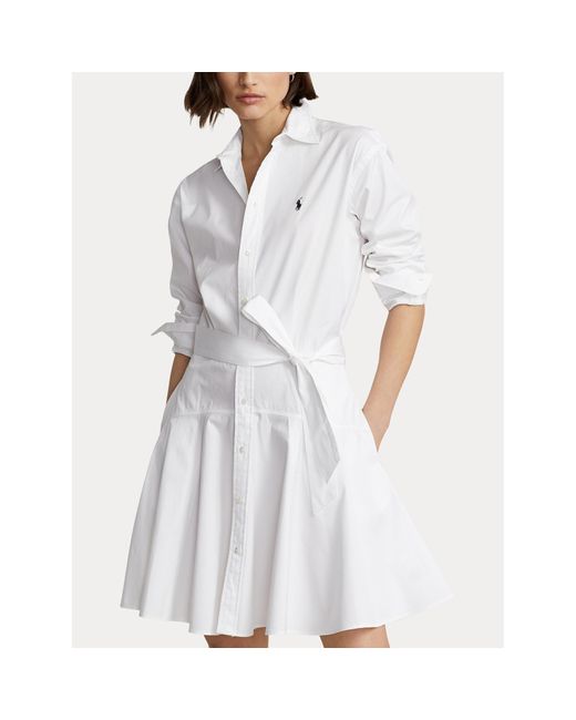 Polo Ralph Lauren White Kleid Für Den Alltag 211903189002 Weiß Regular Fit