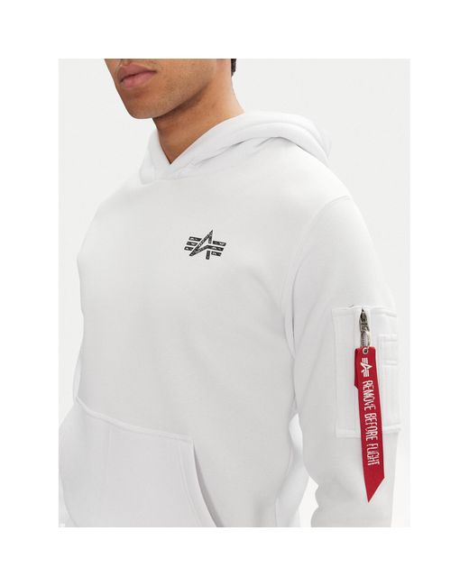 Alpha Industries Sweatshirt Signature Back Print 148341 Regular Fit in White für Herren