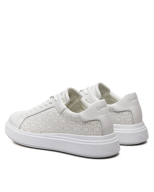Calvin Klein Sneakers Low Top Lace Up Lth Perf Mono Hm0Hm01429 Weiß in White für Herren